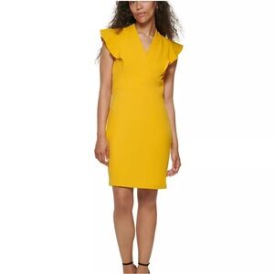 DKNY Vibrant Yellow Midi Dress